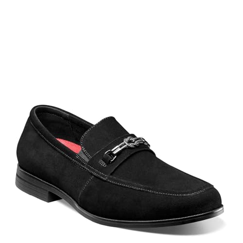 Stacy Adams Herren Ravelle Moc Toe Bit Slip on Slipper, Schwarzes Wildleder, 49.5 EU von Stacy Adams