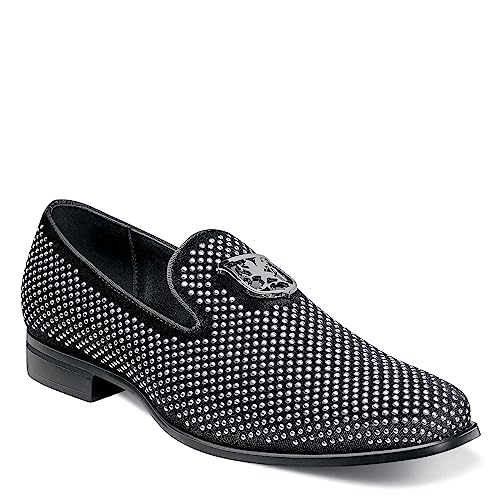Stacy Adams Herren Swagger Fahrer-Slipper, schwarz/Silber, 41.5 EU von Stacy Adams