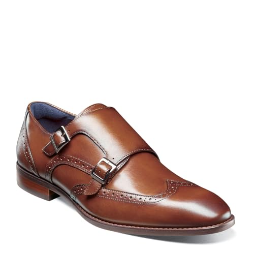 Stacy Adams Karson Wing Tip Doppelter Mönchriemen, Cognac, 45 EU von Stacy Adams