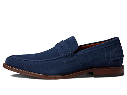 Stacy Adams Herren Marlowe Penny Slip-On Loafer, marineblaues Wildleder, 44 breit, Marineblaues Velours, 40 EU von Stacy Adams