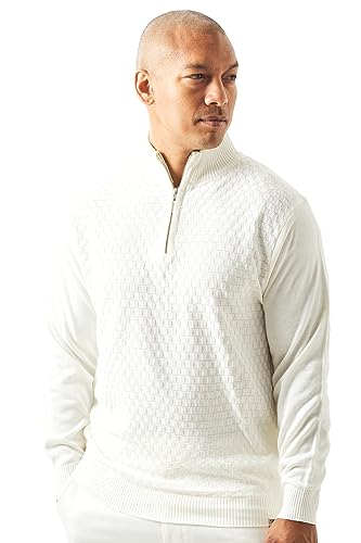 STACY ADAMS Men's Soft Quarter Zip Pullover Sweater, Weave Design von Stacy Adams