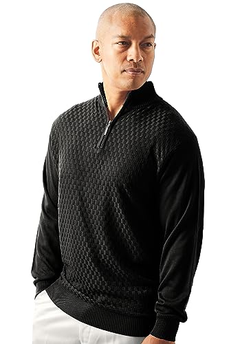 STACY ADAMS Men's Soft Quarter Zip Pullover Sweater, Weave Design von Stacy Adams