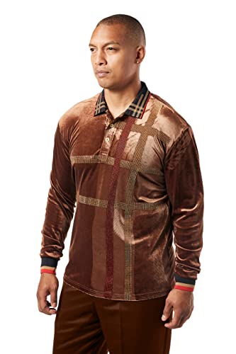 STACY ADAMS Poloshirt mit Strassapplikation, Brown10, Mittel von Stacy Adams