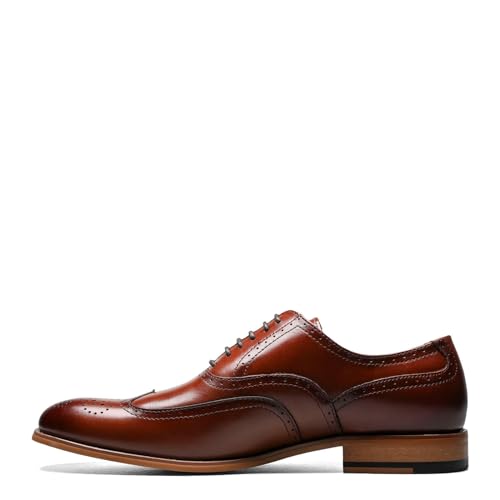 STACY ADAMS Dunbar-Wingtip Oxford Herren, Cognac, 42 EU von Stacy Adams