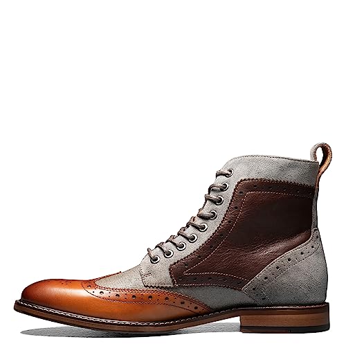 Stacy Adams Herren Finnegan Wingtip Boot Fashion, cognac, 48 EU von Stacy Adams