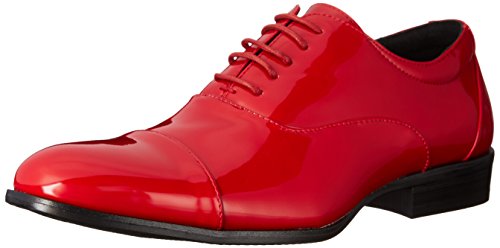 STACY ADAMS Herren Gala Cap-Toe Smoking Schnürschuh Oxford, Rot (rotes Leder), 43 EU von Stacy Adams