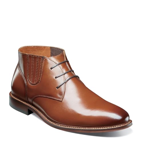 Stacy Adams Herren Maxwell Demi einfarbiger Zehenpartie Chukka-Stiefel, Cognac, 44 EU von Stacy Adams