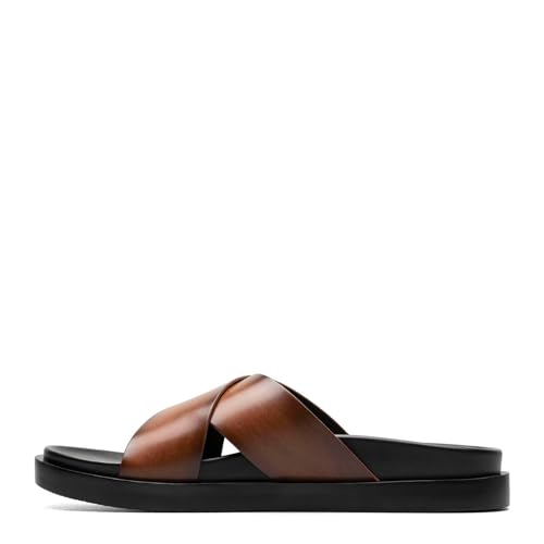 Stacy Adams Herren Montel Pantoletten mit Kreuzriemen Schiebe-Sandalen, Cognac, 44.5 EU von Stacy Adams