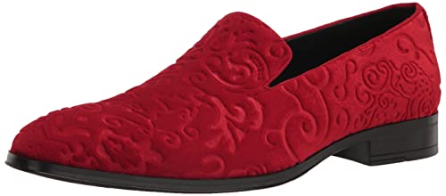 Stacy Adams Herren Saunders Velours-schlupfschuh Slipper, Rot/Ausflug, einfarbig (Getaway Solids), 45 EU von Stacy Adams