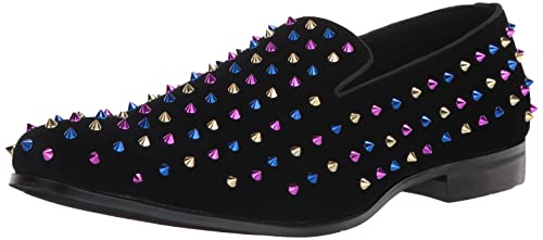 Stacy Adams Herren Spire Spikes Slipper, Schwarz, Blau, Lila, Gold, 40 EU von Stacy Adams