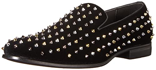 Stacy Adams Herren Spire Spiked Slip on Loafer Slipper, Schwarz/Gold/Silber/Platin, 41 EU von Stacy Adams