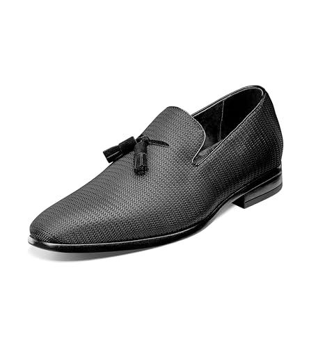 STACY ADAMS Men's Tazewell Tassel Slip-On Loafer, Black, 11 Wide von Stacy Adams