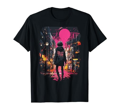 Tokio Cybyerpunk Manga Frauen Japan T-Shirt von Stadt Anime Mädchen Glitch Art Japanisch
