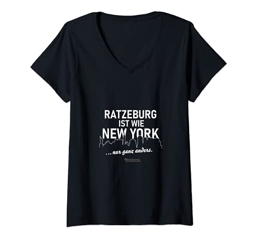 Damen Ratzeburg ist wie New York ... nur ganz anders Ratzeburg T-Shirt mit V-Ausschnitt Damen Ratzeburg ist wie New York ... nur ganz anders Ratzeburg T-Shirt mit V-Ausschnitt von Stadt Ratzeburg Städte Souvenirs ohne PLZ