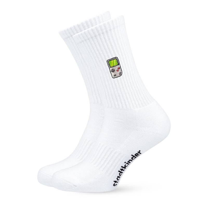 Gameboy Socken Für Gaming Fans Bestickte Bio-Baumwolle Sportsocken Damen & Herren Lustige Tennissocken Mit 90Er Motiv von StadtkinderCom
