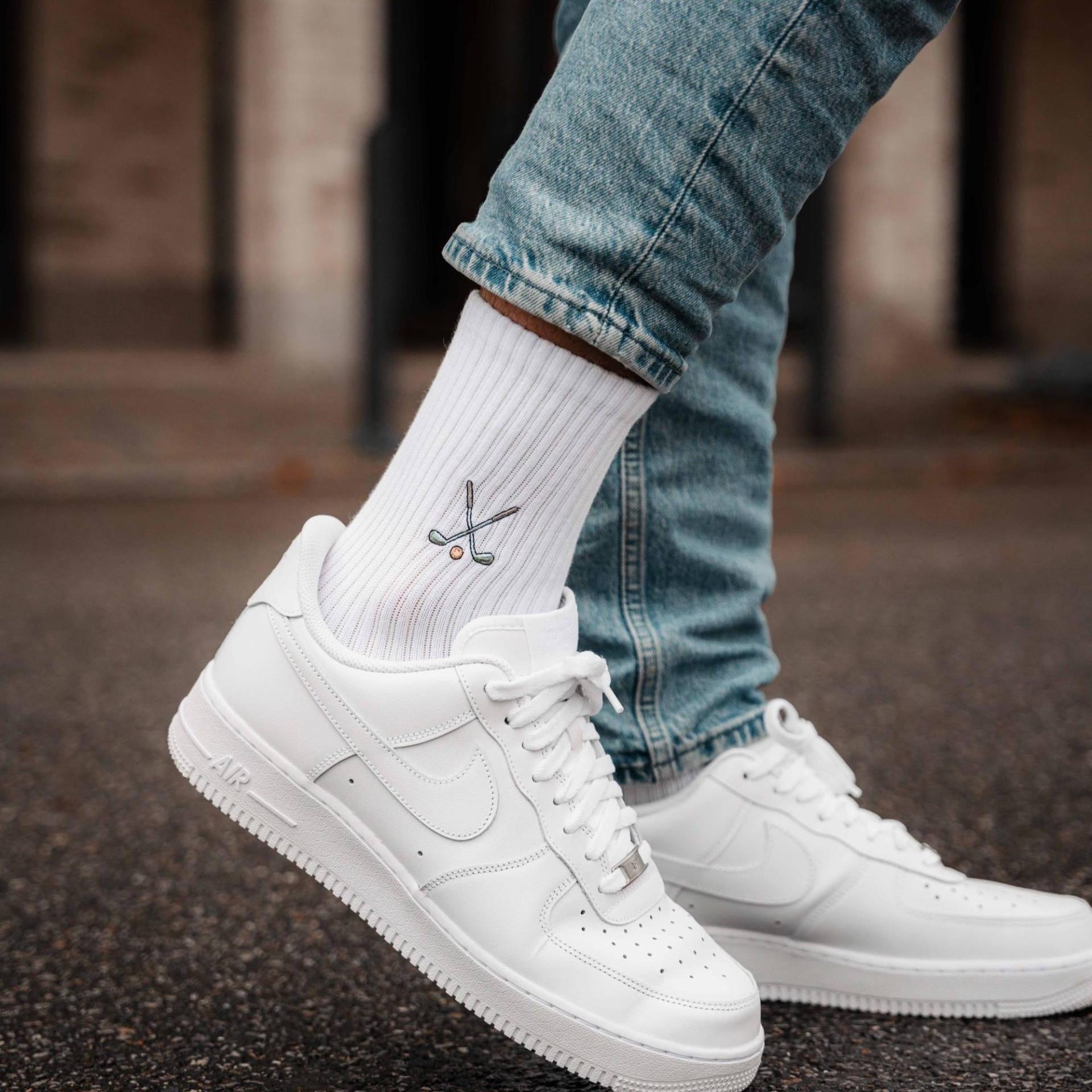 Golf Socken Für Sportfans Bestickte Bio-Baumwolle Sportsocken Damen & Herren Lustige Tennissocken Mit Ballsport Motiv von StadtkinderCom