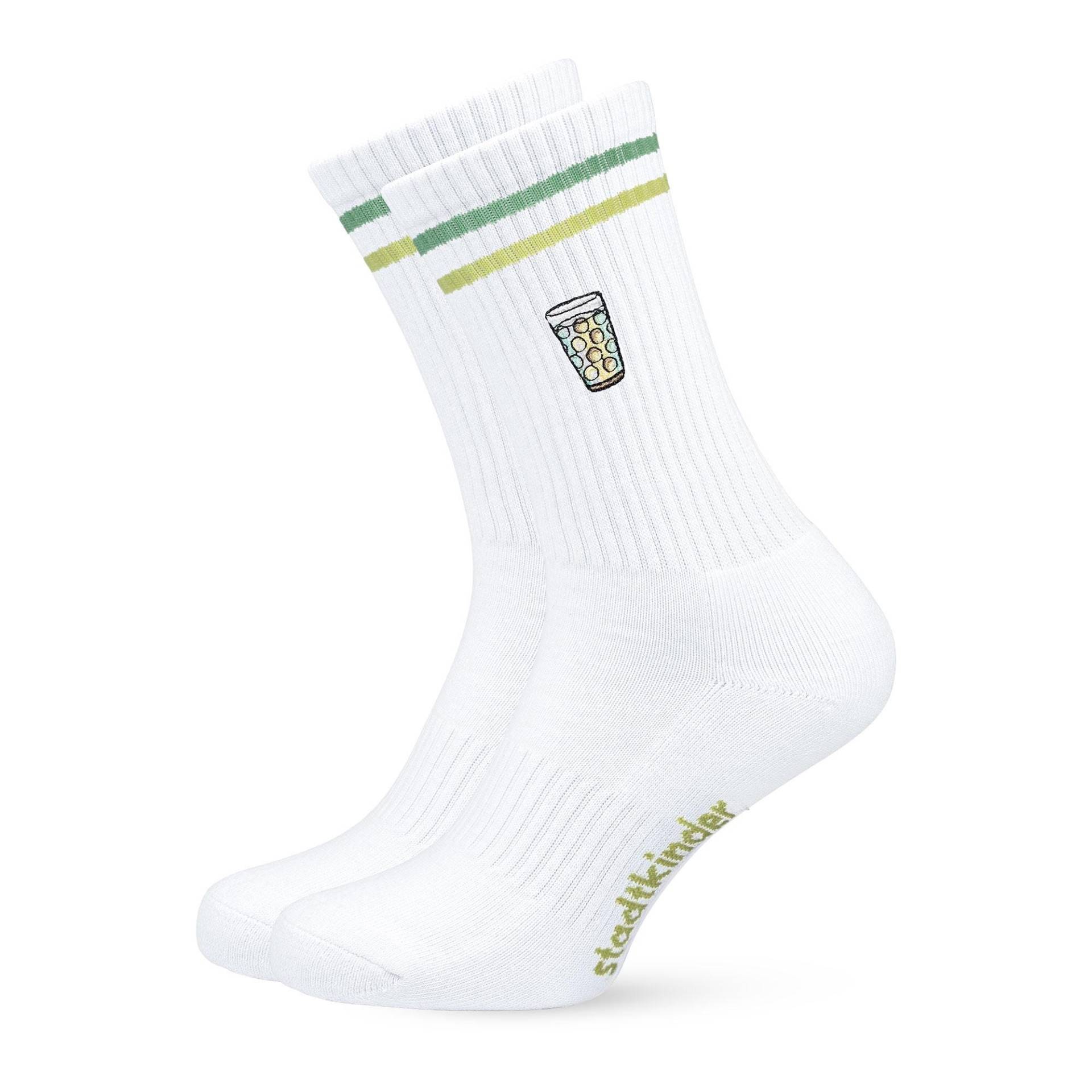 Schorle Socken Für Weinfans Bestickte Bio-Baumwolle Sportsocken Damen & Herren Lustige Tennissocken Mit Pfalz Motiv von StadtkinderCom