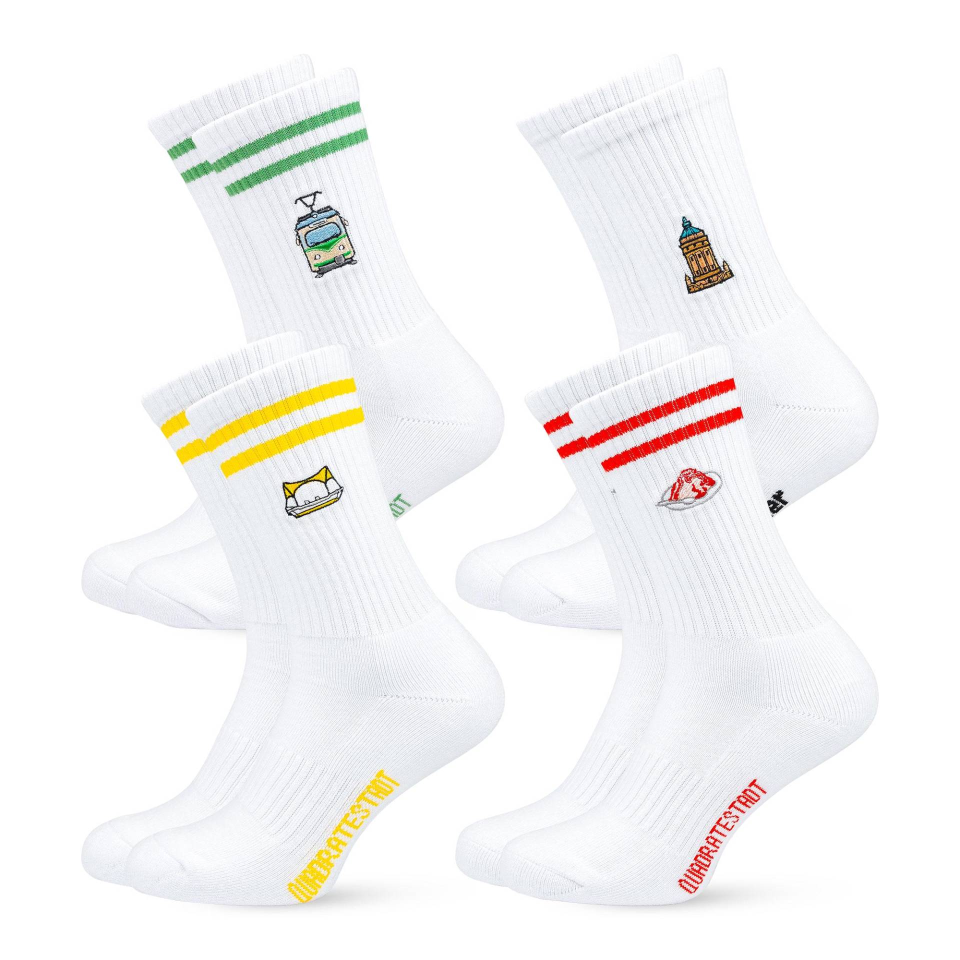 Wahrzeichen Mix Socken 4Er Set Für Mannheim Fans Bestickte Bio-Baumwolle Sportsocken Damen & Herren Lustige Tennissocken von StadtkinderCom