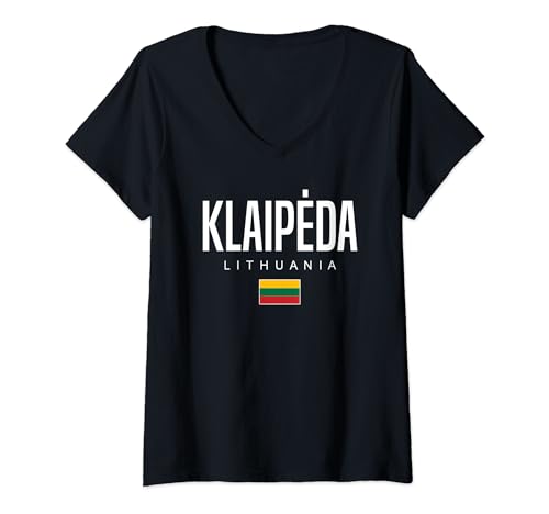Damen Klaipeda Litauen T-Shirt mit V-Ausschnitt von Städte Litauens