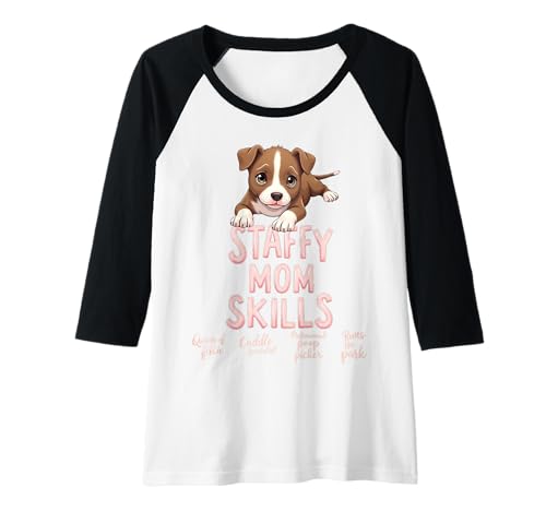 Damen Lustiges Staffy Mom Dog Stafford Mama Humor Zitat Raglan Damen Lustiges Staffy Mom Dog Stafford Mama Humor Zitat Raglan von Staffordshire Bull Terrier Fun Designs