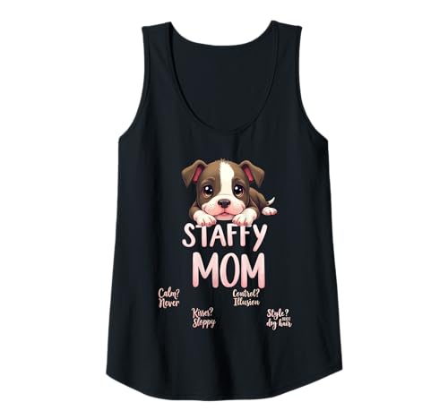 Damen Lustiges Staffy Mom Dog Stafford Mama Humor Zitat Tank Top von Staffordshire Bull Terrier Fun Designs