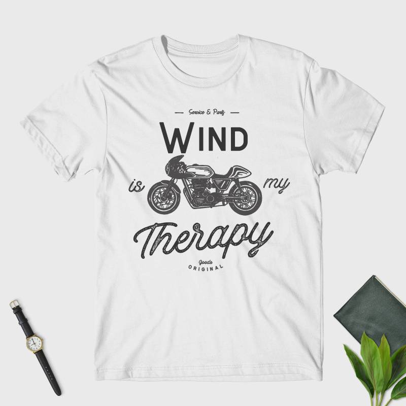 Lustiges Biker Shirt - Wind Ist Meine Therapie Unisex T-Shirt Motorrad Vintage Motorrad-T-Shirt Geschenk von StagandPeachCo