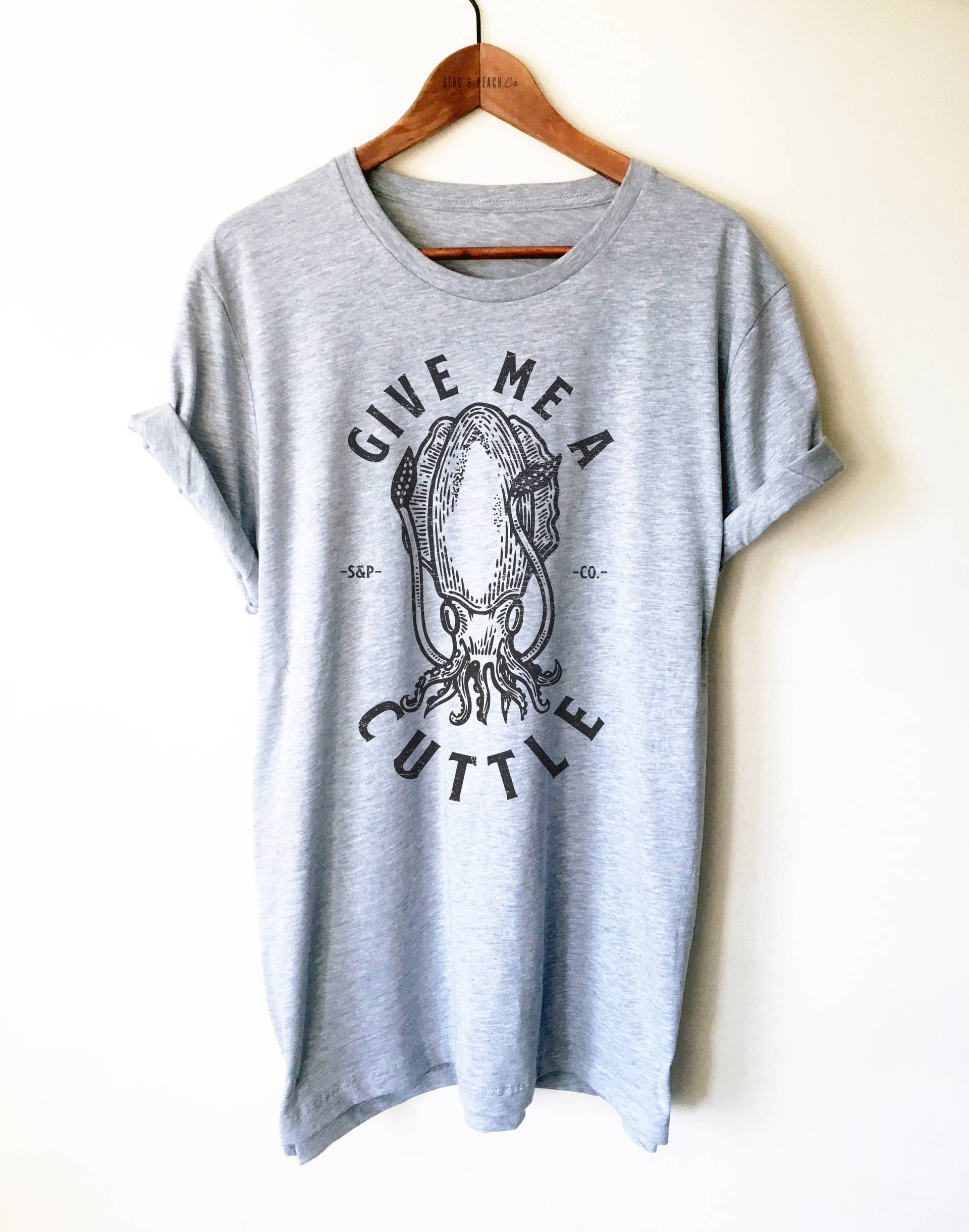Tintenfisch Unisex Shirt - Gib Mir Ein Shirt, Oktopus Süßes Kopffüßer von StagandPeachCo