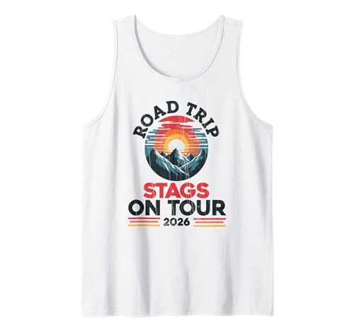 Herren ETAPPEN AUF DEM Roadtrip 2026 Tank Top Herren ETAPPEN AUF DEM Roadtrip 2026 Tank Top von Stags On Tour Road Trip Lip Apparel