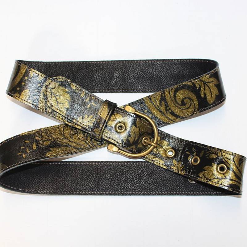 Gürtel Leder Schwarz Gold Ledergürtel 4cm Apollo von StahlhofenBagsKoeln