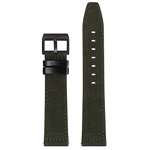 Stailer Uhrenarmband 20mm khaki, aus original Cordura Nylon, Ersatzarmband in 20 mm, Armband mit Edelstahl Schließe matt PVD-beschichtet (schwarz) für Herren, Easy Infix Schnellverschluss von Stailer