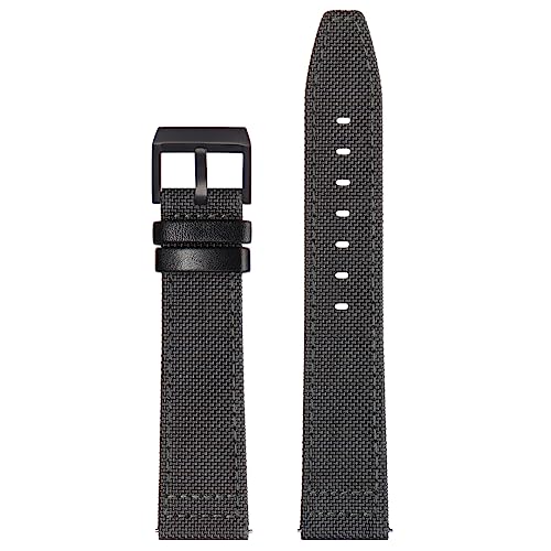 Stailer Uhrenarmband 22mm grau, aus original Cordura Nylon, Ersatzarmband in 22 mm grey, Armband mit Edelstahl Schließe matt PVD-beschichtet (schwarz) für Herren, Easy Infix Schnellverschluss von Stailer