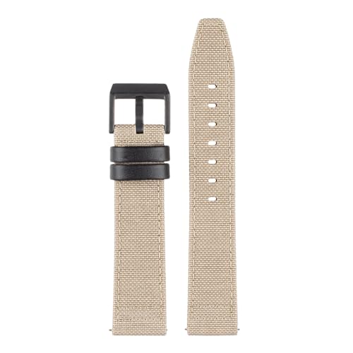 Stailer Uhrenarmband 22mm khaki, aus original Cordura Nylon, Ersatzarmband in 22 mm, Armband mit Edelstahl Schließe matt PVD-beschichtet (schwarz) für Herren, Easy Infix Schnellverschluss von Stailer