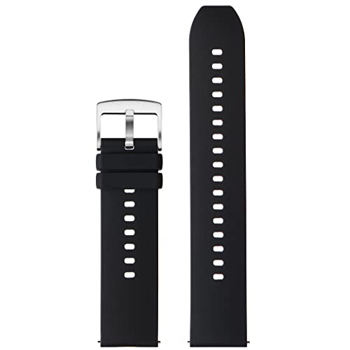Stailer Uhrenarmband 22mm schwarz, aus hochwertigem Silikon, Ersatzarmband in 22 mm, Silikonarmband mit Edelstahl Metall Schließe für Herren und Damen von Stailer