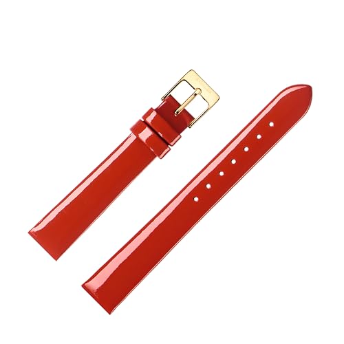 Stailer | Uhrenarmband aus echtem Leder | Lederarmband mit Edelstahl Metall Schließe | 20mm (M) | Rot | Für Damen von Stailer
