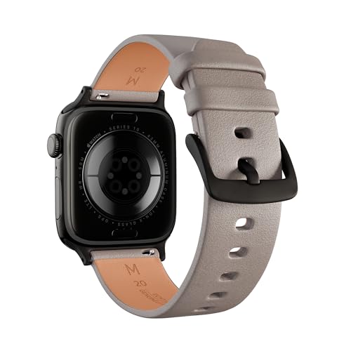 Stailer Uhrenarmband für Apple Watch, grau, 38mm 40mm 41mm, Echtes Leder, Ersatzarmband kompatibel mit Series 8 7 6 5 4 3 2 1 SE SE2, italienisches Anilinleder grey, Edelstahl Metall Schließe 316L Stailer Uhrenarmband für Apple Watch, grau, 38mm 40mm 41mm, Echtes Leder, Ersatzarmband kompatibel mit Series 8 7 6 5 4 3 2 1 SE SE2, italienisches Anilinleder grey, Edelstahl Metall Schließe 316L von Stailer