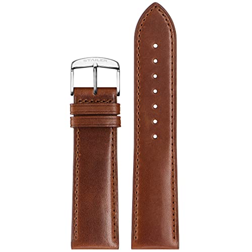 Stailer Uhrenarmband aus italienischem Vintage-Leder, 10 Farben, Premium Vintage Line Collection, Ersatzarmband in 22mm 20mm 18mm 16mm 14mm, Armband mit Edelstahl Metall Schließe für Herren und Damen von Stailer