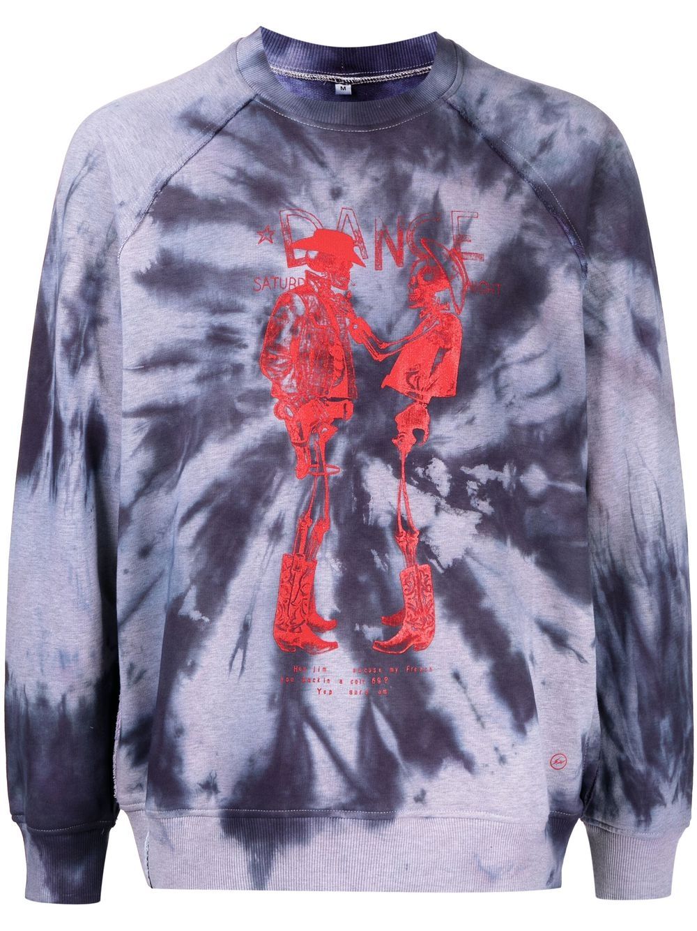 Stain Shade x Hiroshi Fujiwara Sweatshirt mit Batikmuster - Blau von Stain Shade