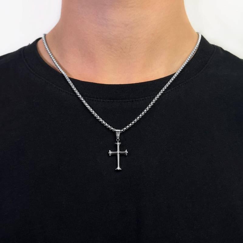 Cross Chain Silver Men | Crucifix Necklace Confirmation Religious Jewelry 2, 5mm Box Gift Idea von StainlessJV