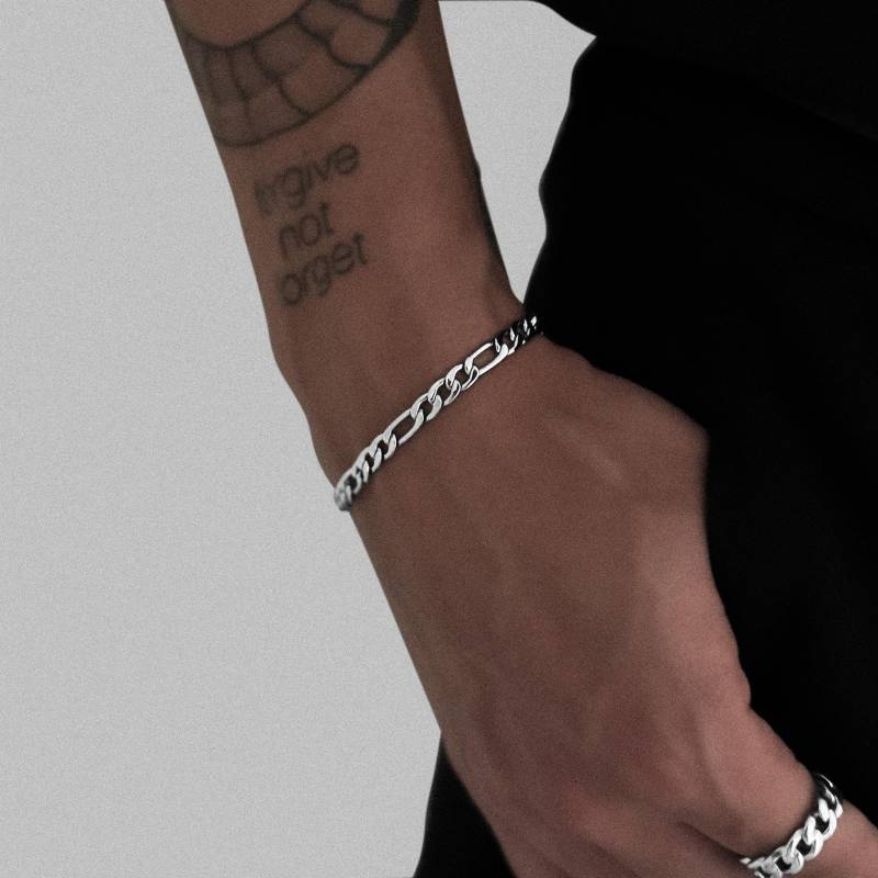 Figaro Bracelet 5mm - Silver Men Link Man Waterproof Design Unique Gift Mens Accessory von StainlessJV