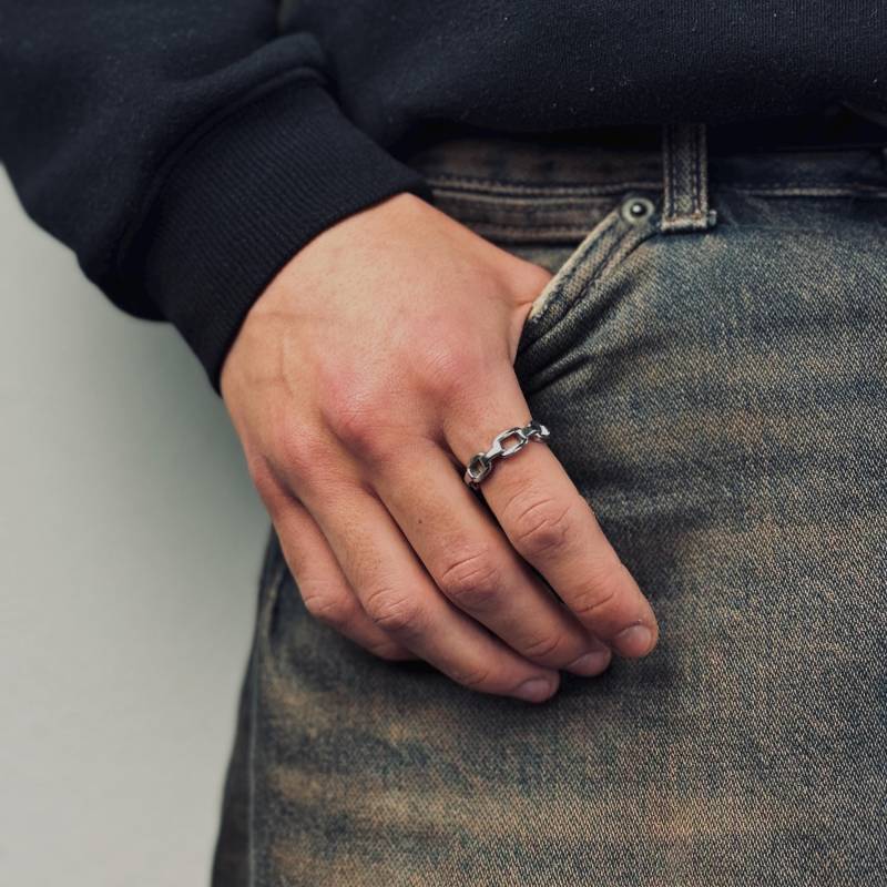 Paperclip Ring Silver - Statement Link Streetwear Men For Gift Idea Size 7-11 von StainlessJV