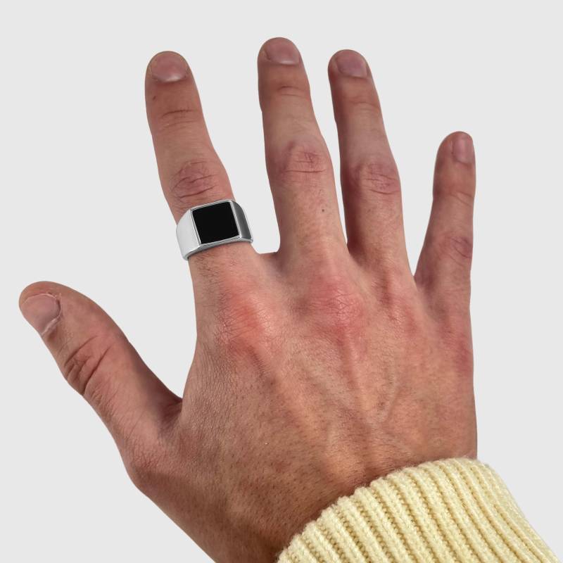 Silver Seal Ring - Statement Men's Streetwear Jewelry Signet For Men Gift Idea Size 7-11 von StainlessJV