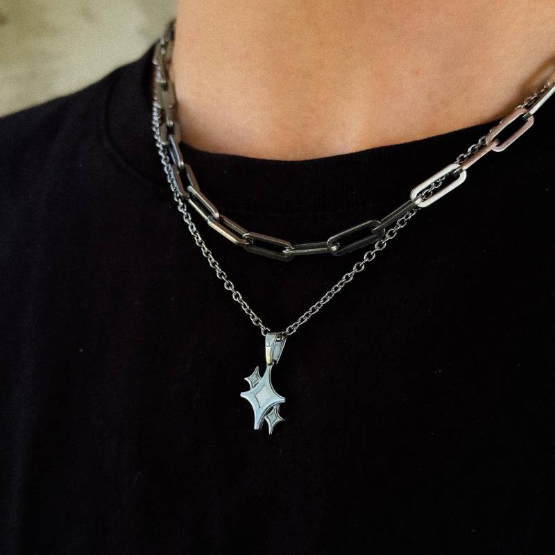 Star Chain Silver | Minimalistic 2mm Rolo Men Waterproof Design Streetwear Jewelry von StainlessJV