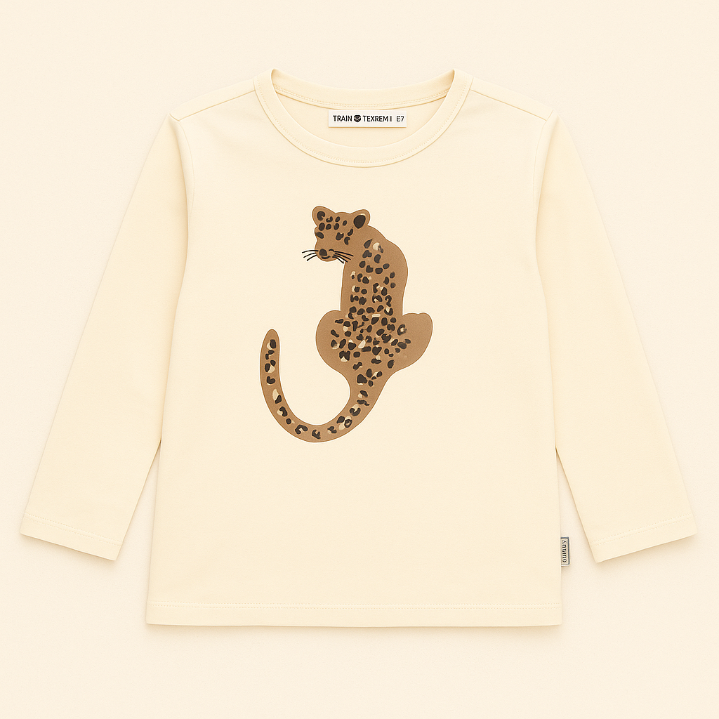 Longsleeve Mädchen Stains und Stories cream Winter 2025 Leopard von Stains und Stories