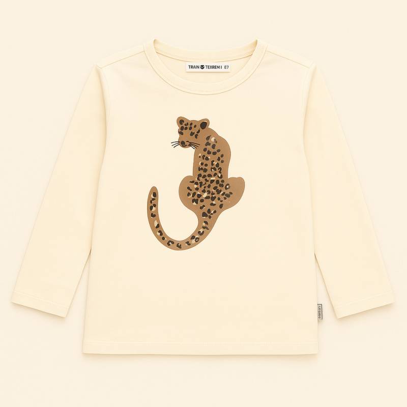Longsleeve Mädchen Stains und Stories cream Winter 2025 Leopard von Stains und Stories