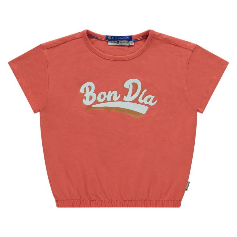 T-Shirtfür Mädchen Bon Dia in Bright Orange – Stains and Stories von Stains und Stories
