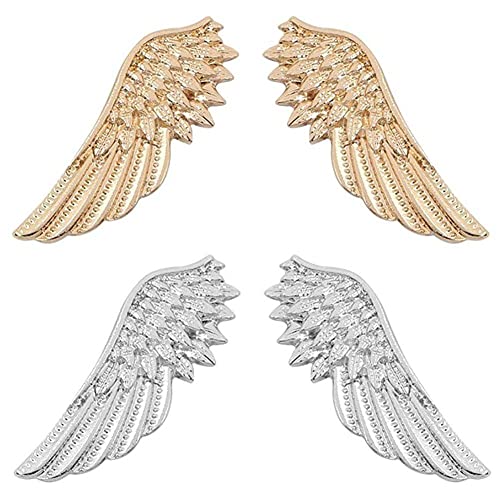 2 Paar Punk Wings Broschen Metall Federkragen Stifte Engel Wings Brosche Flügel Revers Pin Für Frauen Männer Kleidungsdekoration von Stakee