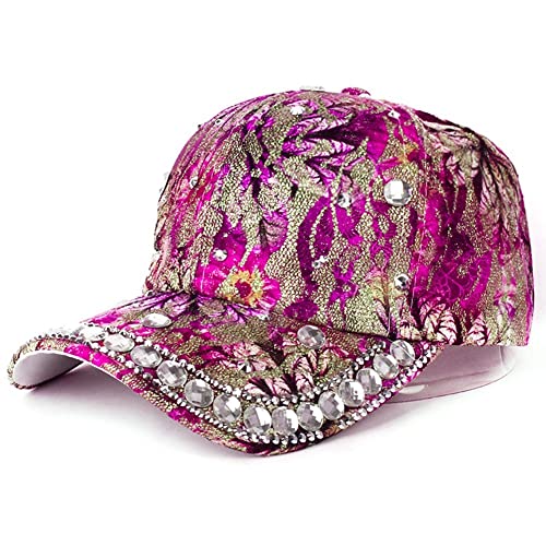 Buntes Strassstein Baseball Cap Reflective Sun Hut Bling Strasshut Glitter Paillistin Hip Hop Cap Für Frauen Mädchen von Stakee