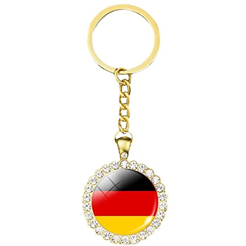 Deutschland Flagge Schlüsselkette Dome Dome Deutsche Flagge Schlüssel Ring National Flagge Schlüsselring Deutschland Flagge Souvenir Geschenk Für Männer Frauen von Stakee