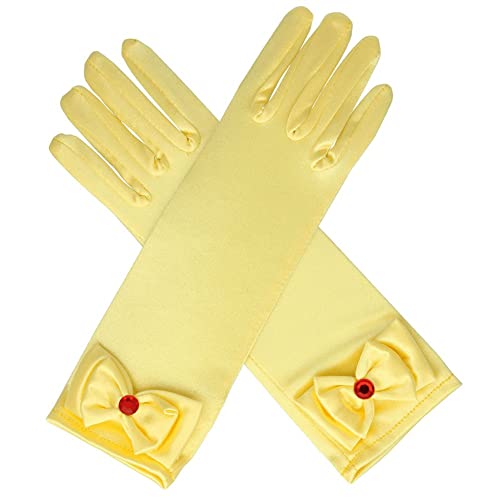 Mädchen Satinhandschuhe Bogenknoten Handschuhe Prinzessin Handschuhe Spitzen Satinhandschuhe Für Kinder Geburtstagsfeier Kostüm von Stakee