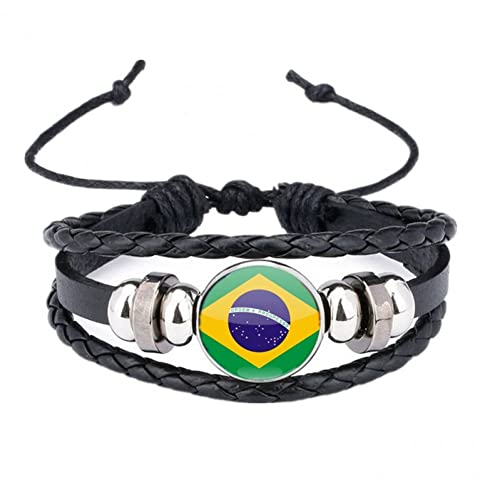 Stakee Brasilienflagge Armband Brasilianische Wobbenarmband Brasilianische Patriotische Armreif Armband Brasilien Freundschaftsarmband Schmuck Geschenk von Stakee